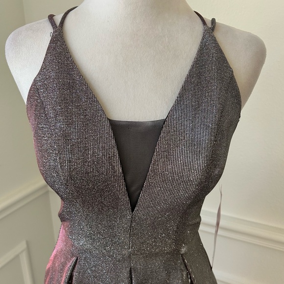 Crystal Doll Multicolored Metallics Maxi Formal Dress with Pockets, Sz 3 NWT - Picture 3 of 7